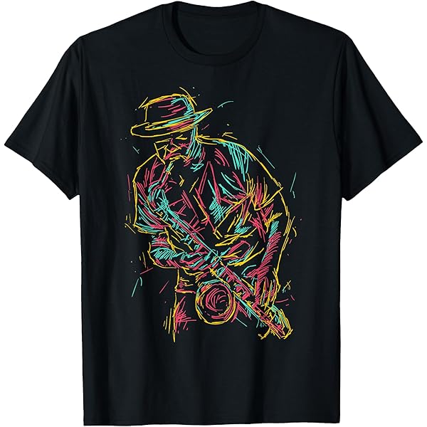 ミュージシャン 90s Smooth Jazz Art Graphic T-Shirt 90s Smooth Jazz Art Graphic T-Shirt